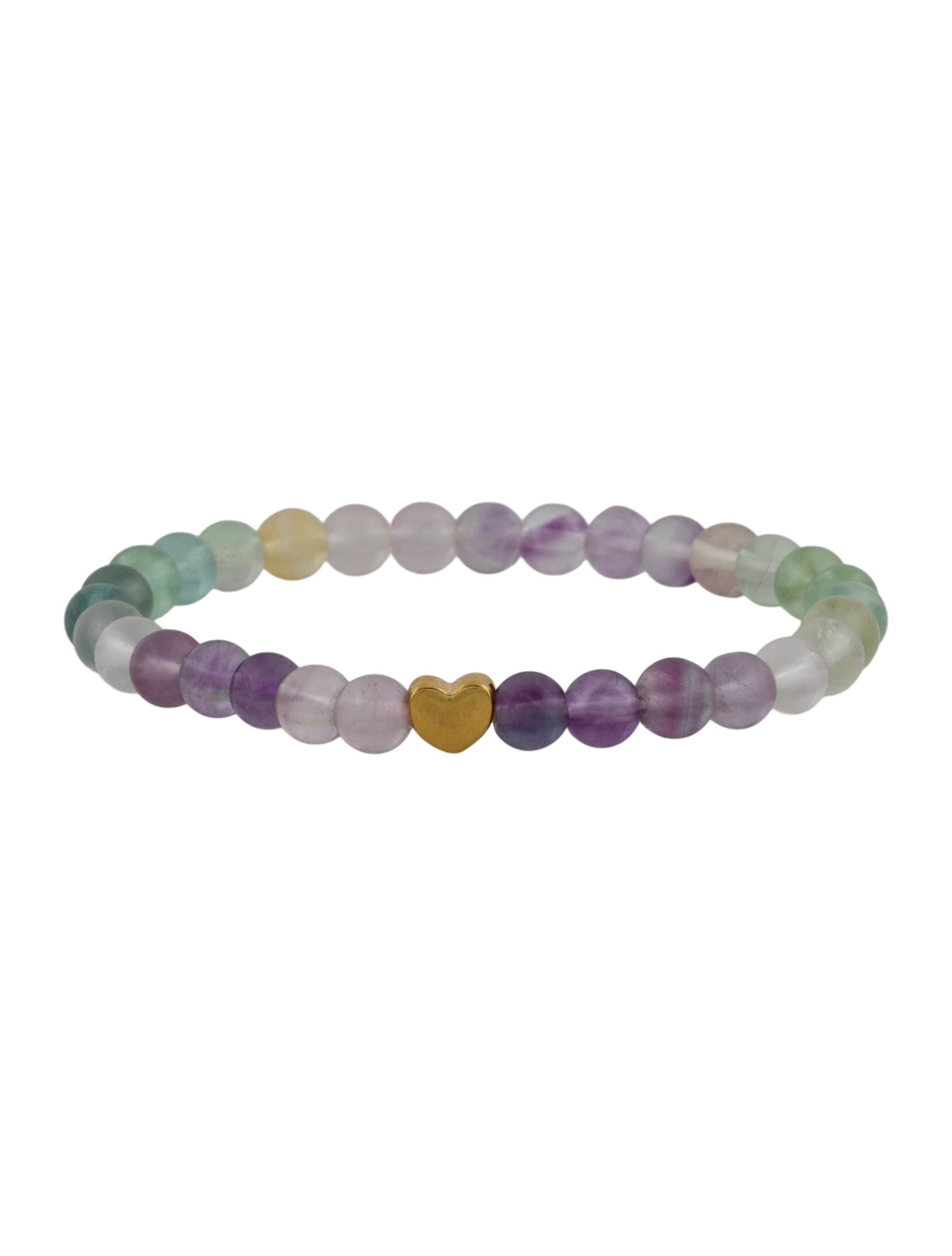 Bracelet 24K Fluorite Heart Beaded