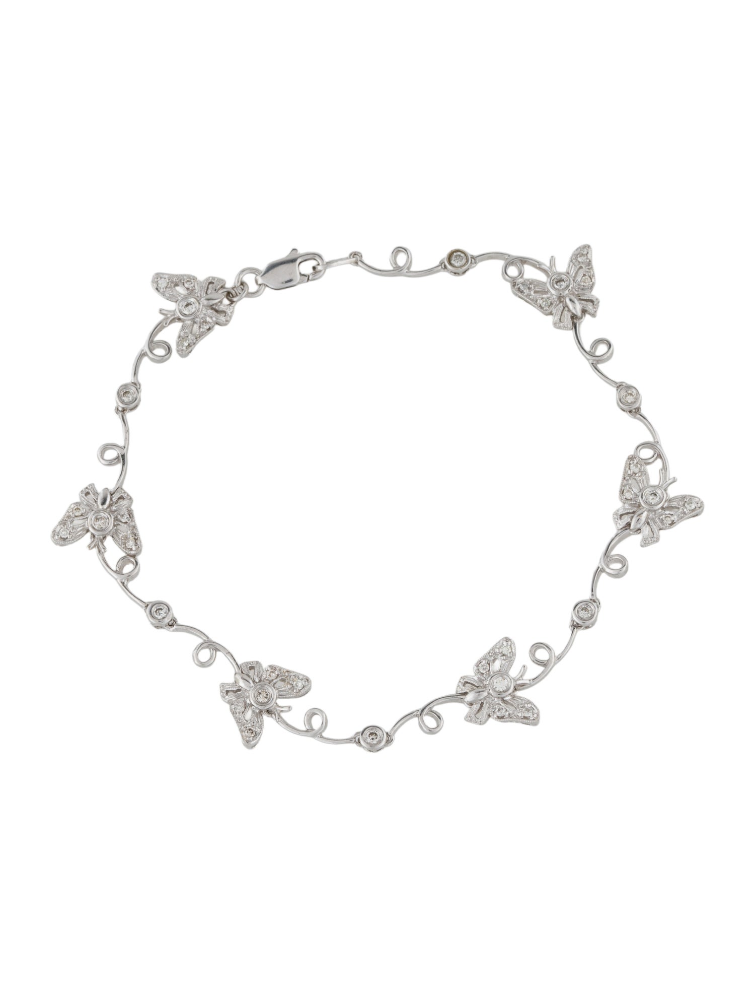Bracelet 14K Diamond Butterfly Link