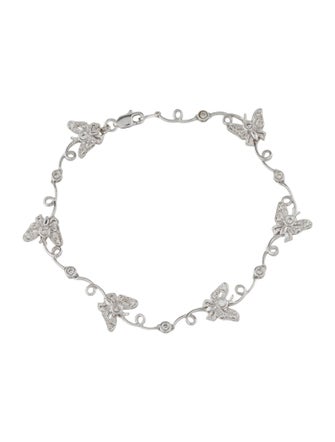 Bracelet 14K Diamond Butterfly Link Bracelet