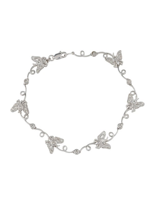 Bracelet 14K Diamond Butterfly Link Bracelet