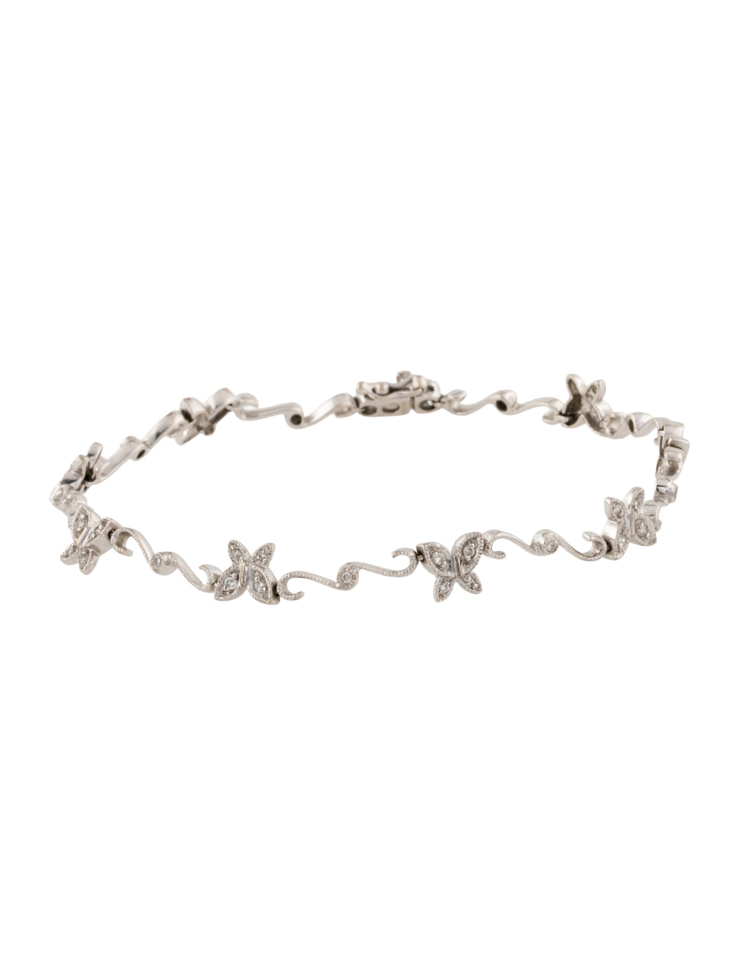 Bracelet 14K Diamond Butterfly Station