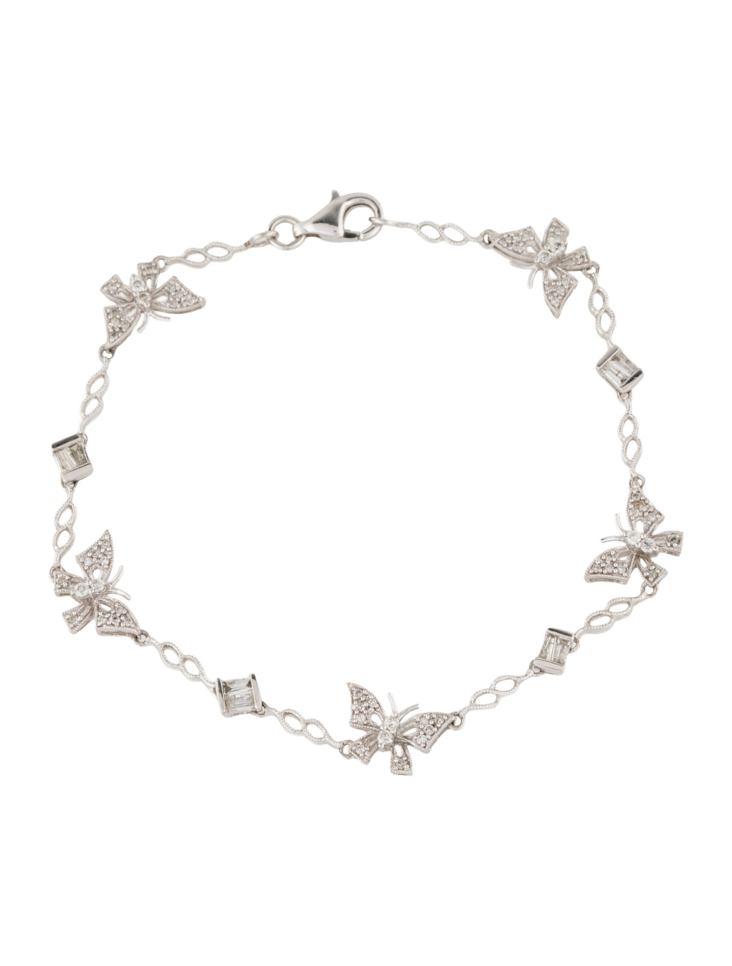 Bracelet 14K Diamond Butterfly Station