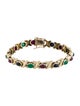 Bracelet 14K Ruby, Sapphire & Emerald Line Bracelet