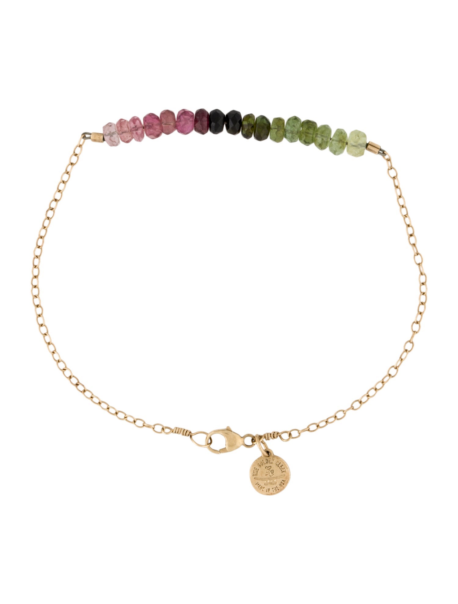 Bracelet The Golden Cleat 14K Tourmaline Beaded