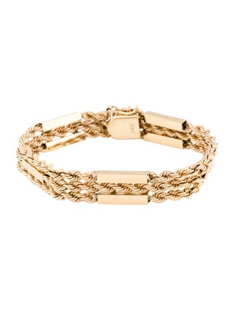 Bracelet 14K Twisted Rope Link Bracelet