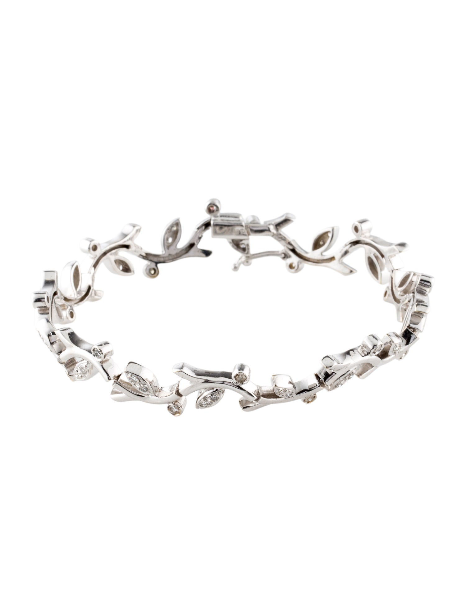 Bracelet 18K Diamond Leaf Branch Link