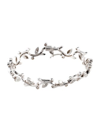 Bracelet 18K Diamond Leaf Branch Link Bracelet