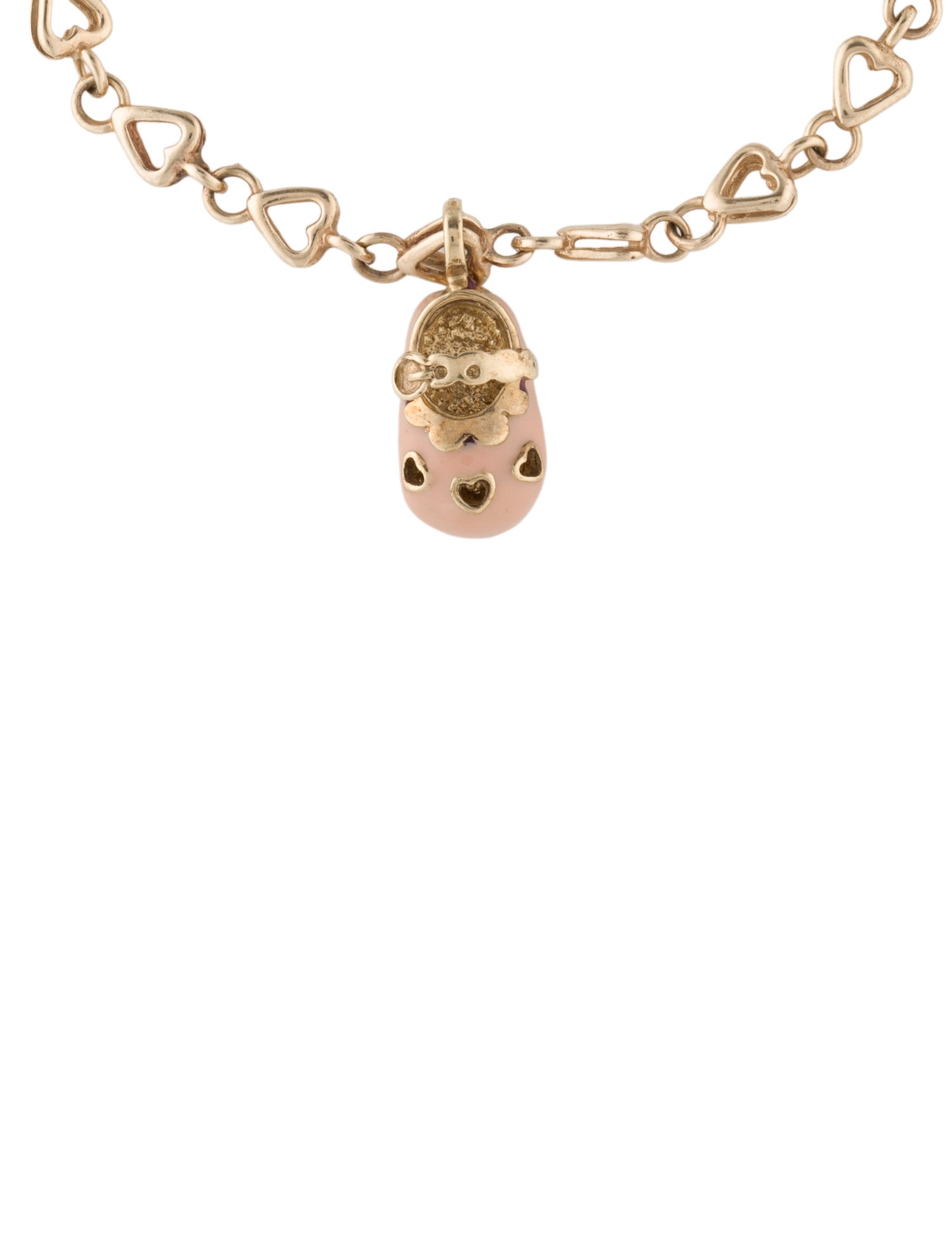 Bracelet 14K Enamel Shoe Charm
