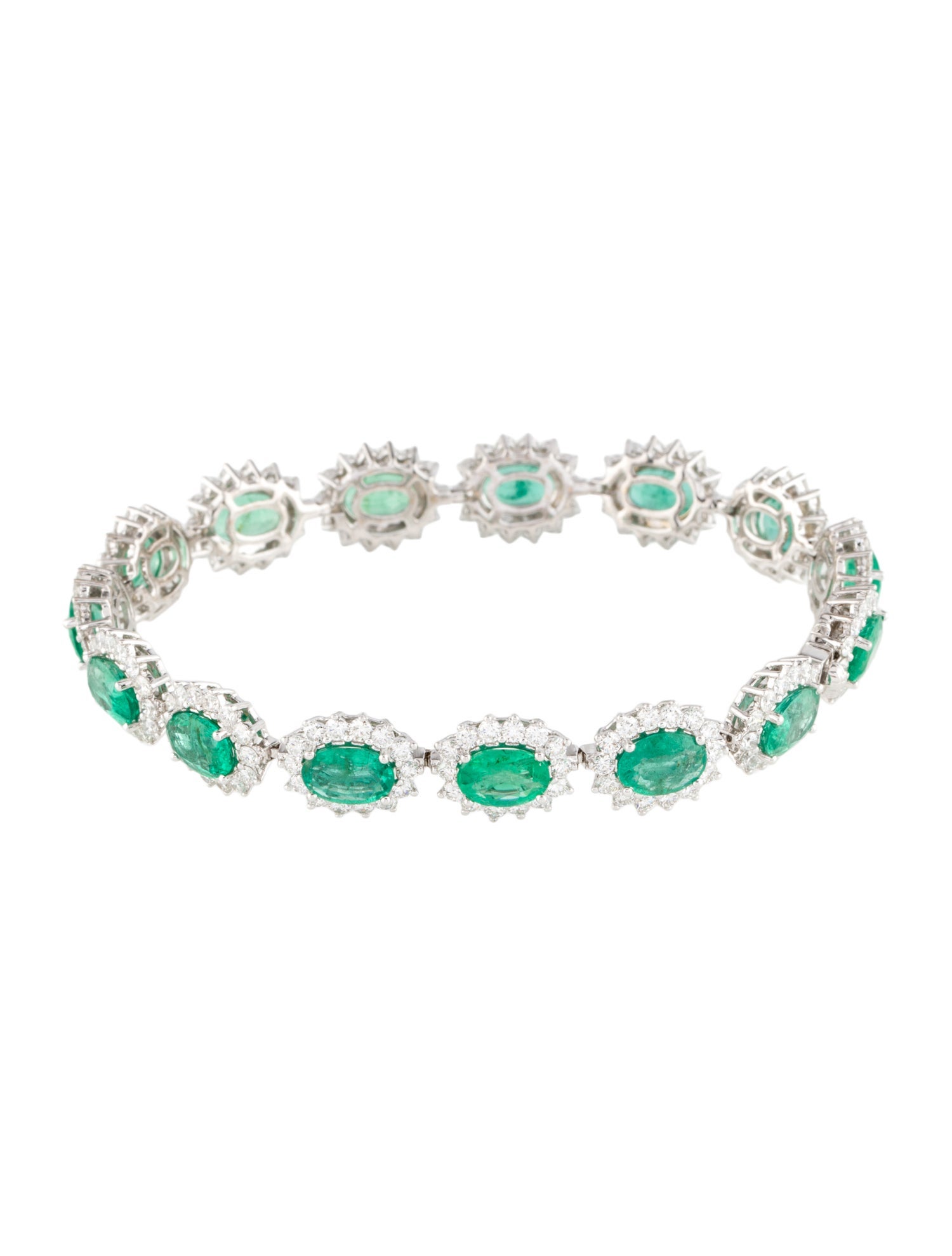 Bracelet Modani Jewels 18K 8.54ctw Emerald & Diamond Link Bracelet
