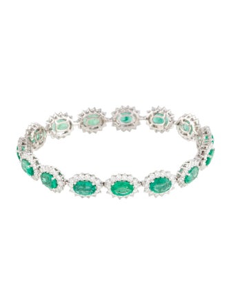 Bracelet Modani Jewels 18K 8.54ctw Emerald & Diamond Link Bracelet