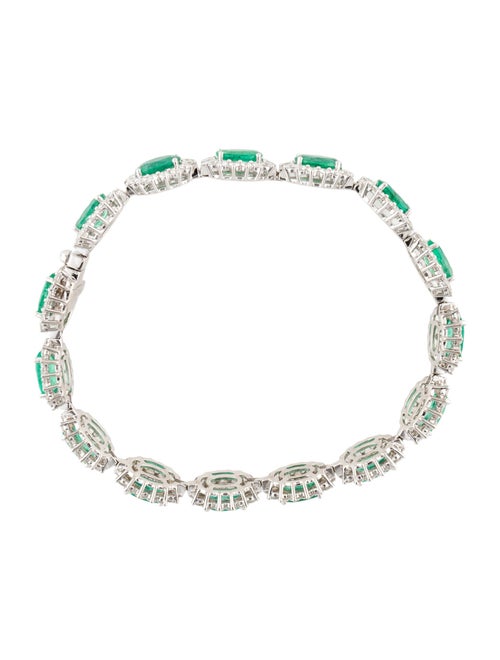Bracelet Modani Jewels 18K 8.54ctw Emerald & Diamond Link Bracelet
