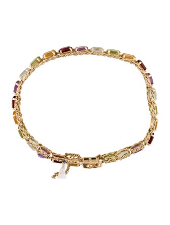 Bracelet 14K Multistone Link Bracelet
