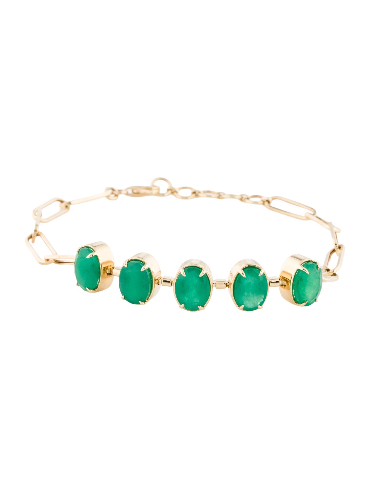 Bracelet 14K 5.95ctw Emerald Link Bracelet
