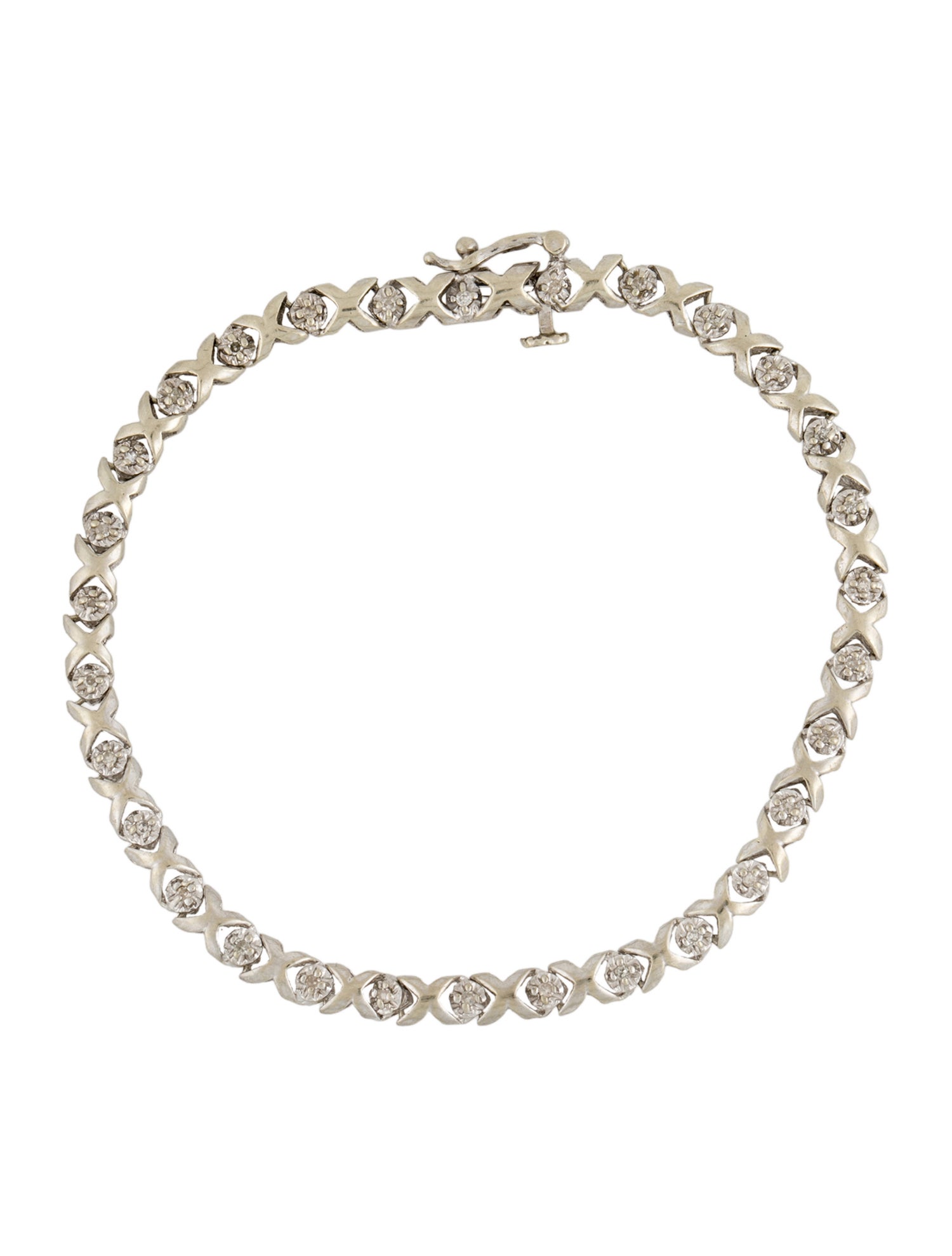 Bracelet 10K Diamond XOX Link