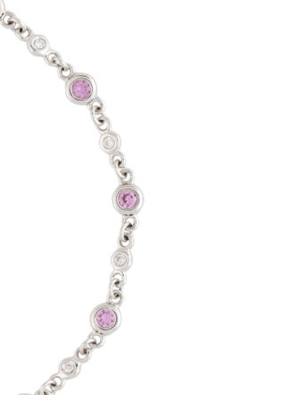 Bracelet 14K Pink Sapphire & Diamond Link Bracelet