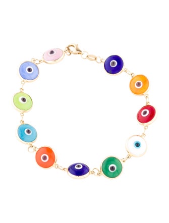 Bracelet 14K Glass Evil Eye Bracelet