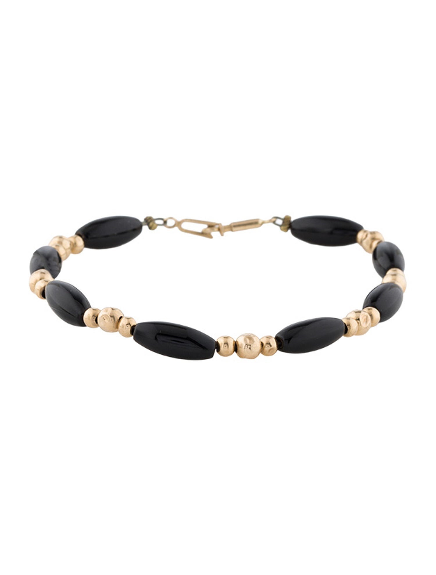 Bracelet 14K Onyx Bead Station