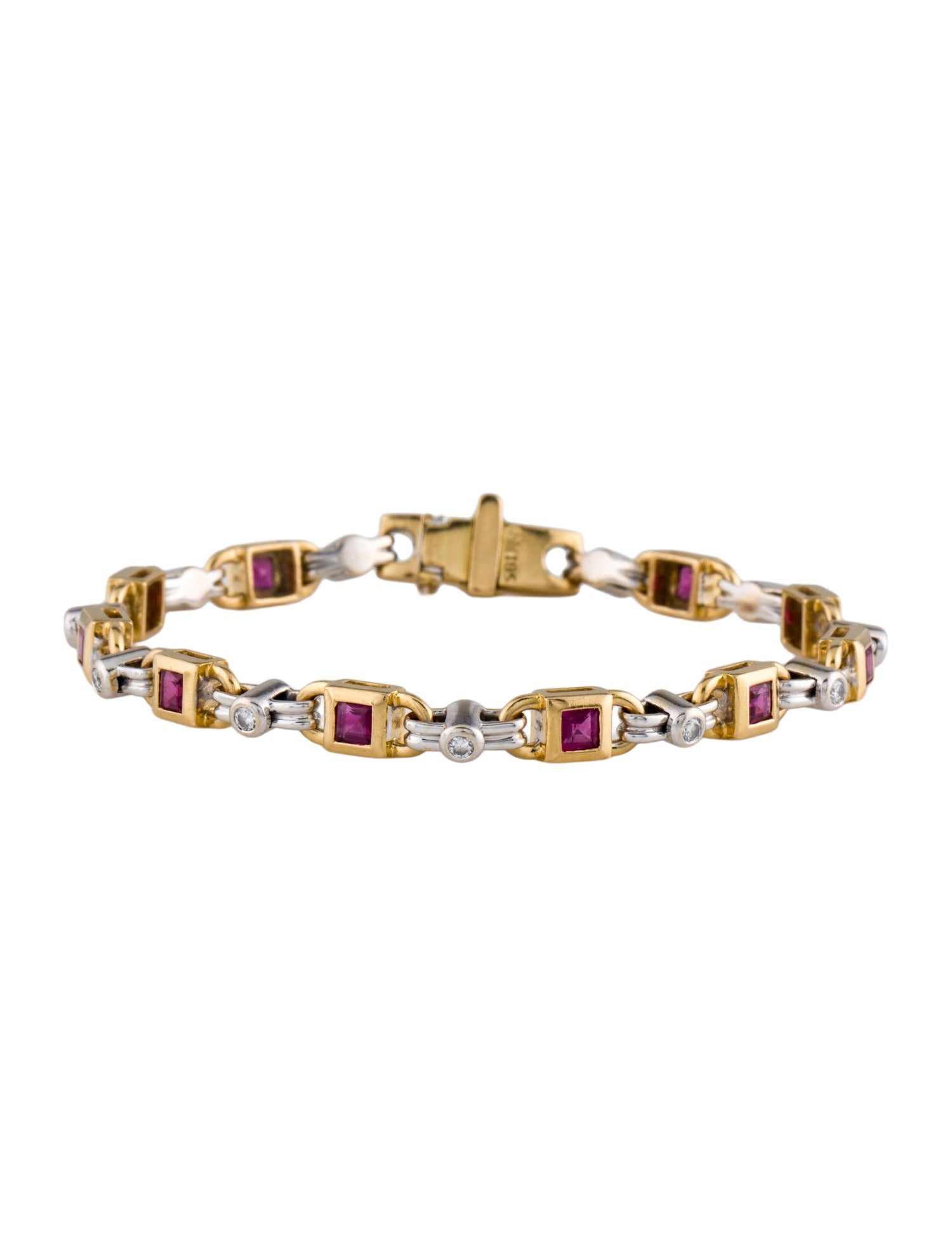 Bracelet 18K 1.81ct Ruby & Diamond Link