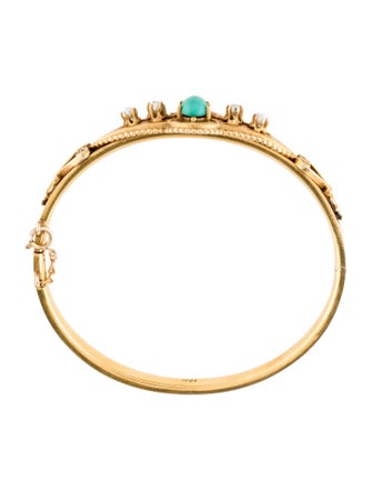 Bracelet 14K Pearl & Turquoise Bangle Bracelet