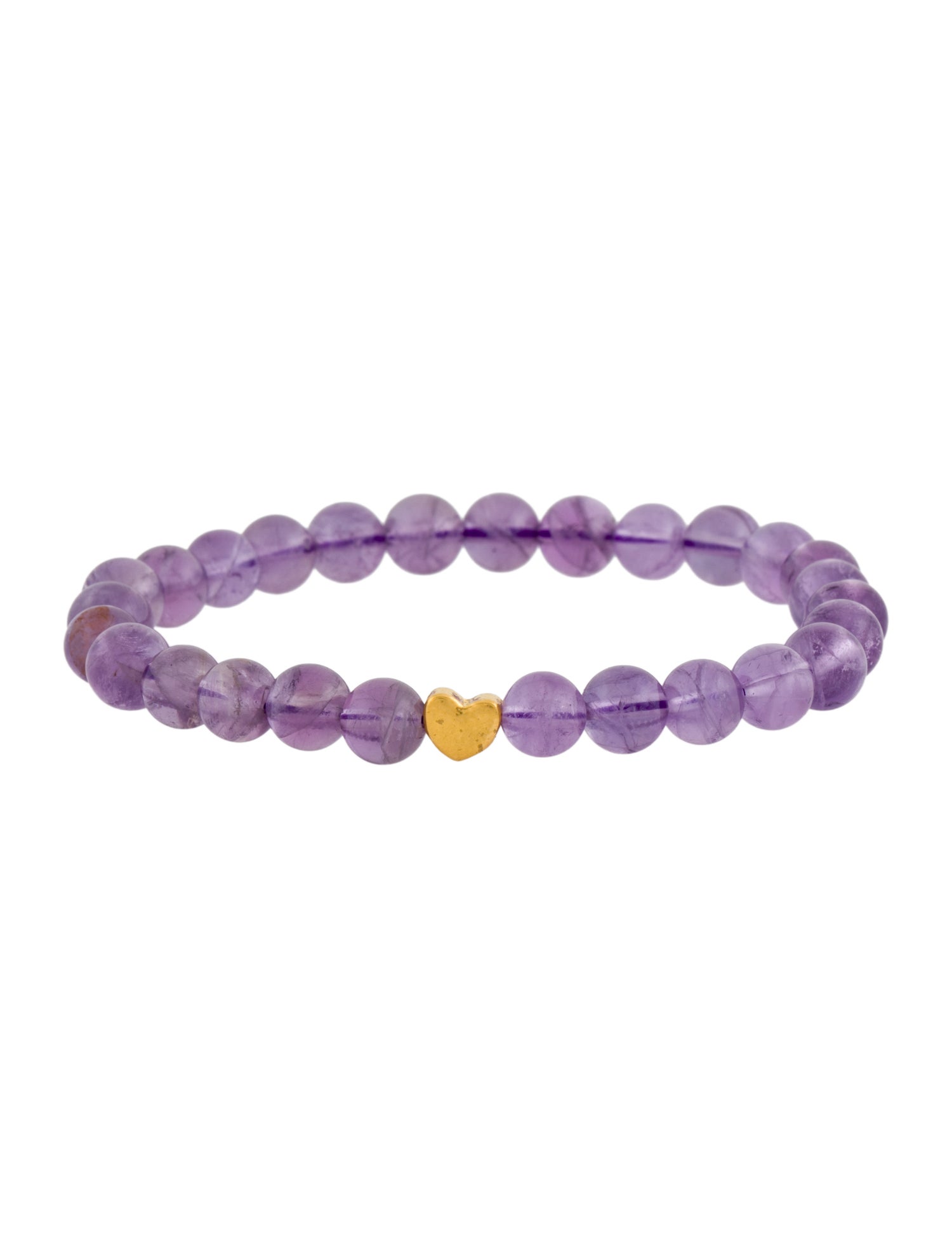 Bracelet 24K Amethyst Heart Charm Bead