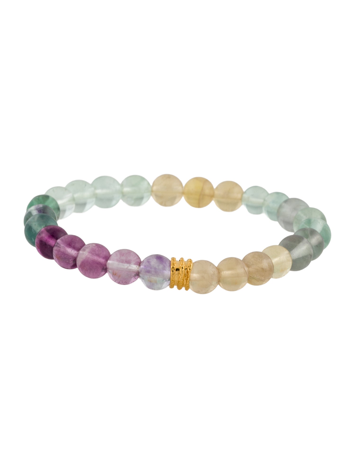 Bracelet 24K Fluorite Bead Bracelet
