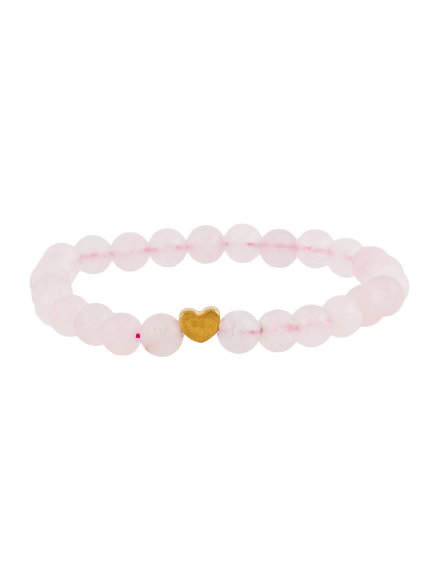 Bracelet 24K Rose Quartz Heart Charm Bead