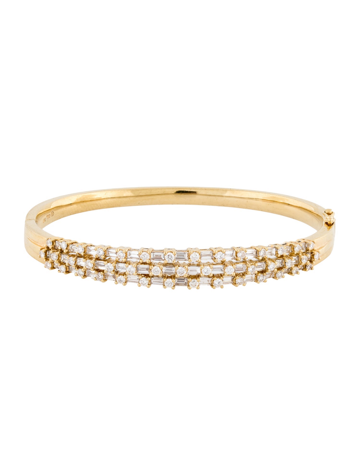 Bracelet 18K 3.32ctw Diamond Hinged Bangle