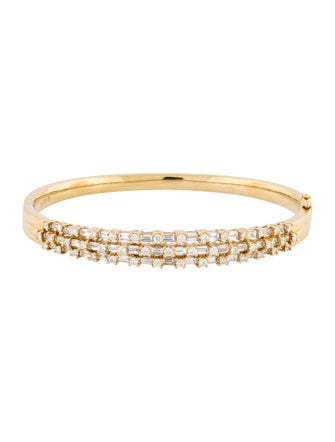 Bracelet 18K 3.32ctw Diamond Hinged Bangle
