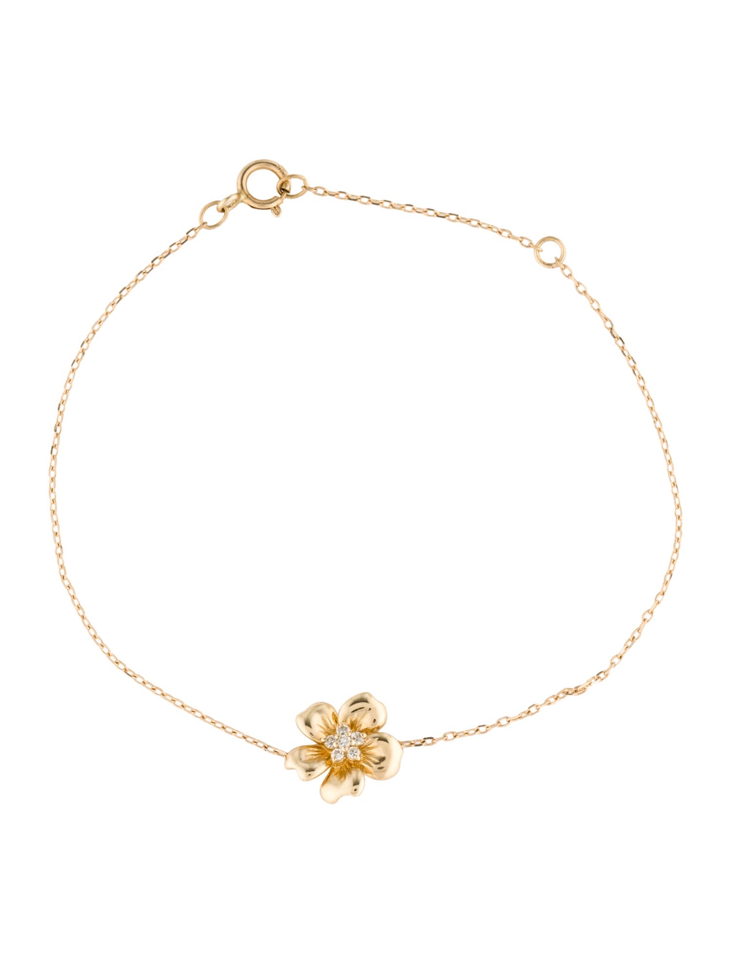 Bracelet 14K Diamond Flower Station
