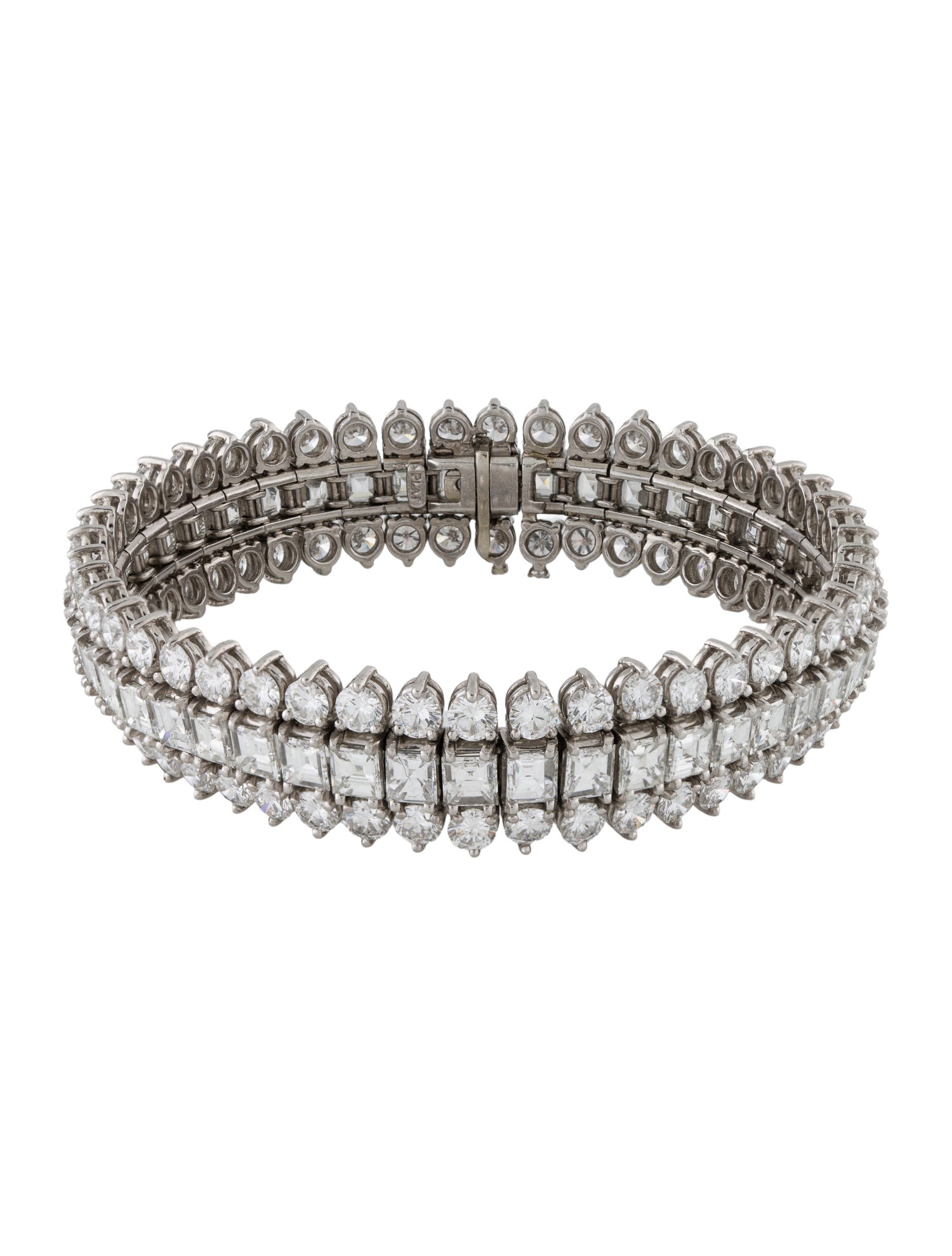 Bracelet Platinum 28.75ctw Diamond Three Row