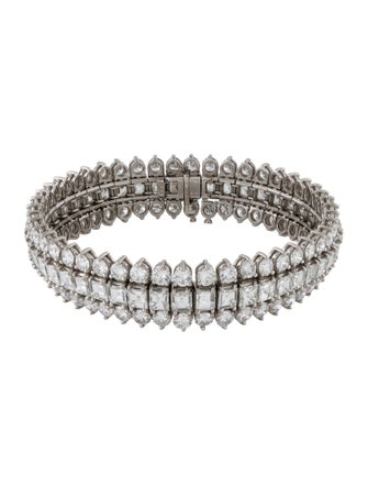 Bracelet Platinum 28.75ctw Diamond Three Row Bracelet