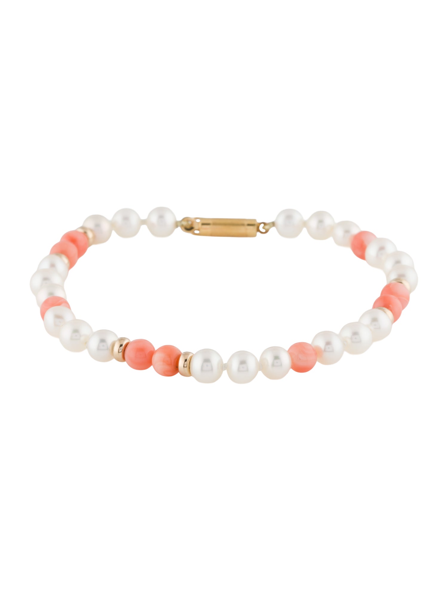 Bracelet 14K Coral & Pearl