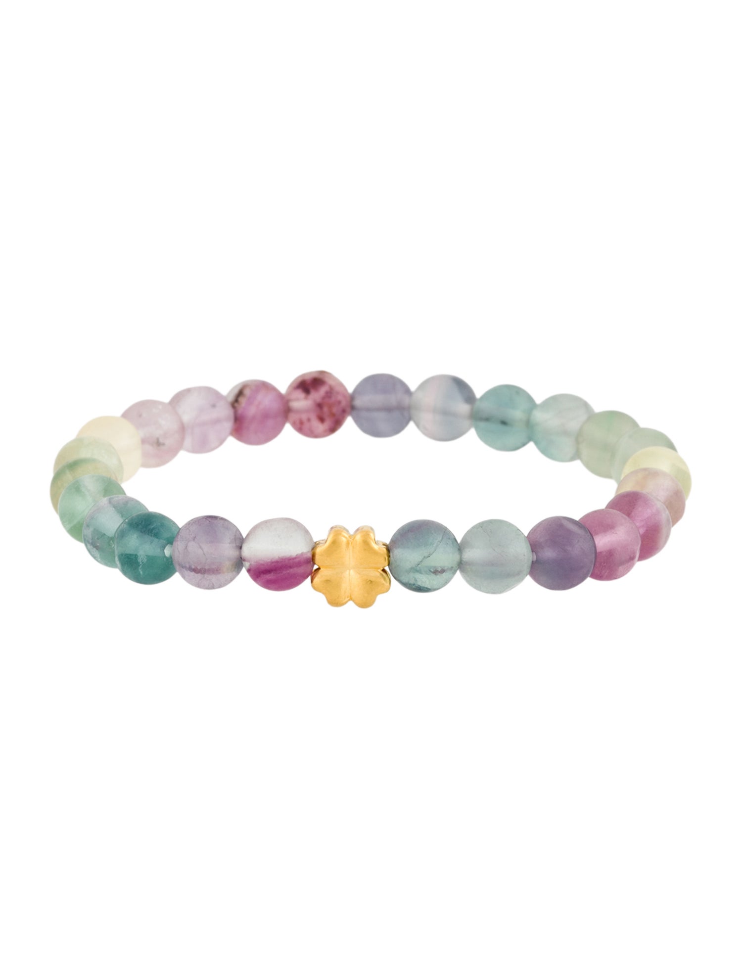 Bracelet 24K Fluorite Bead Strand