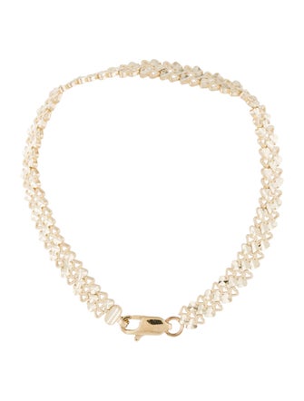 Bracelet 10K Heart Weave Link Bracelet