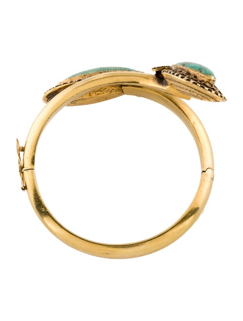 Bracelet 22K Turquoise Bypass Hinged Bangle
