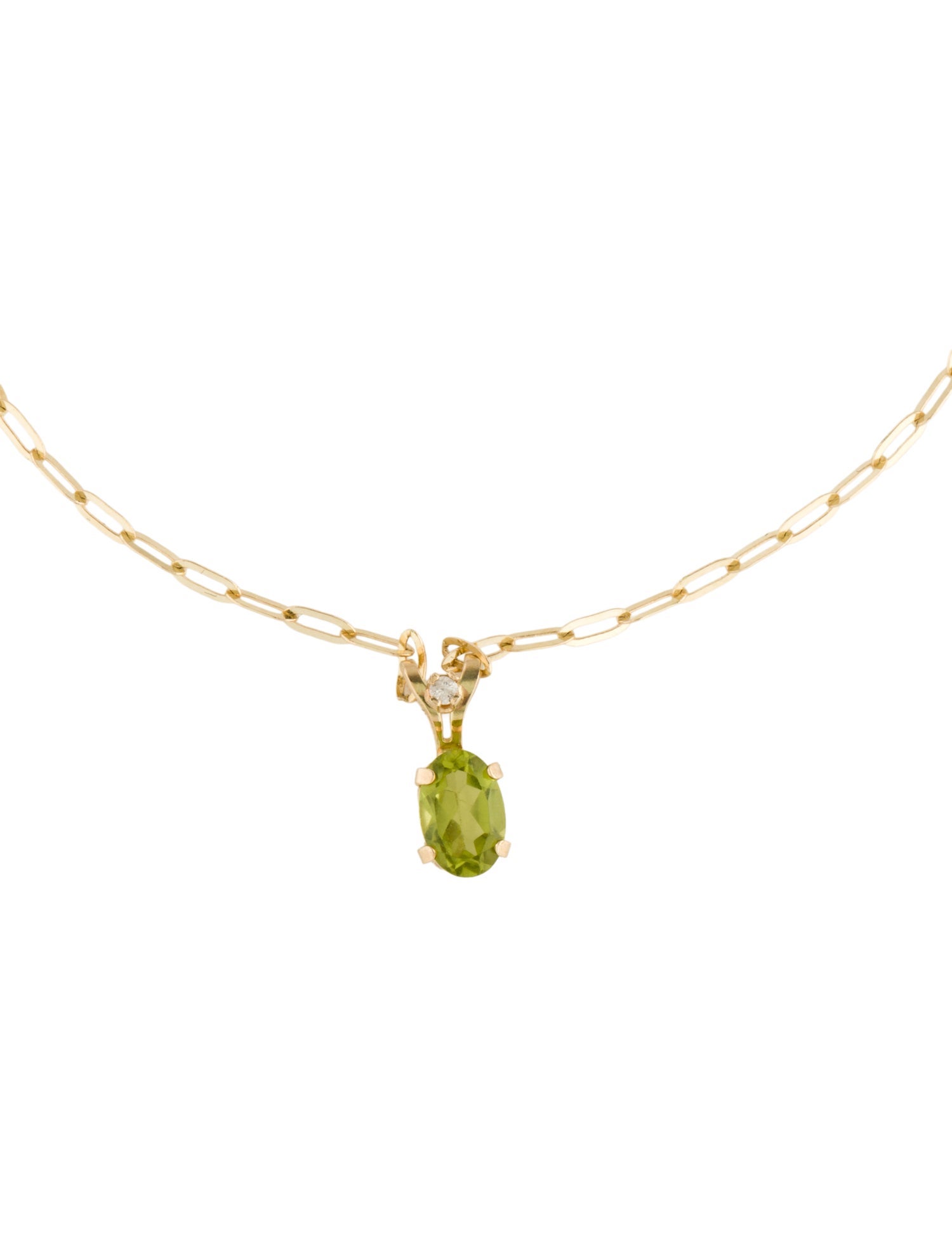 Bracelet 14K Diamond & Peridot Charm
