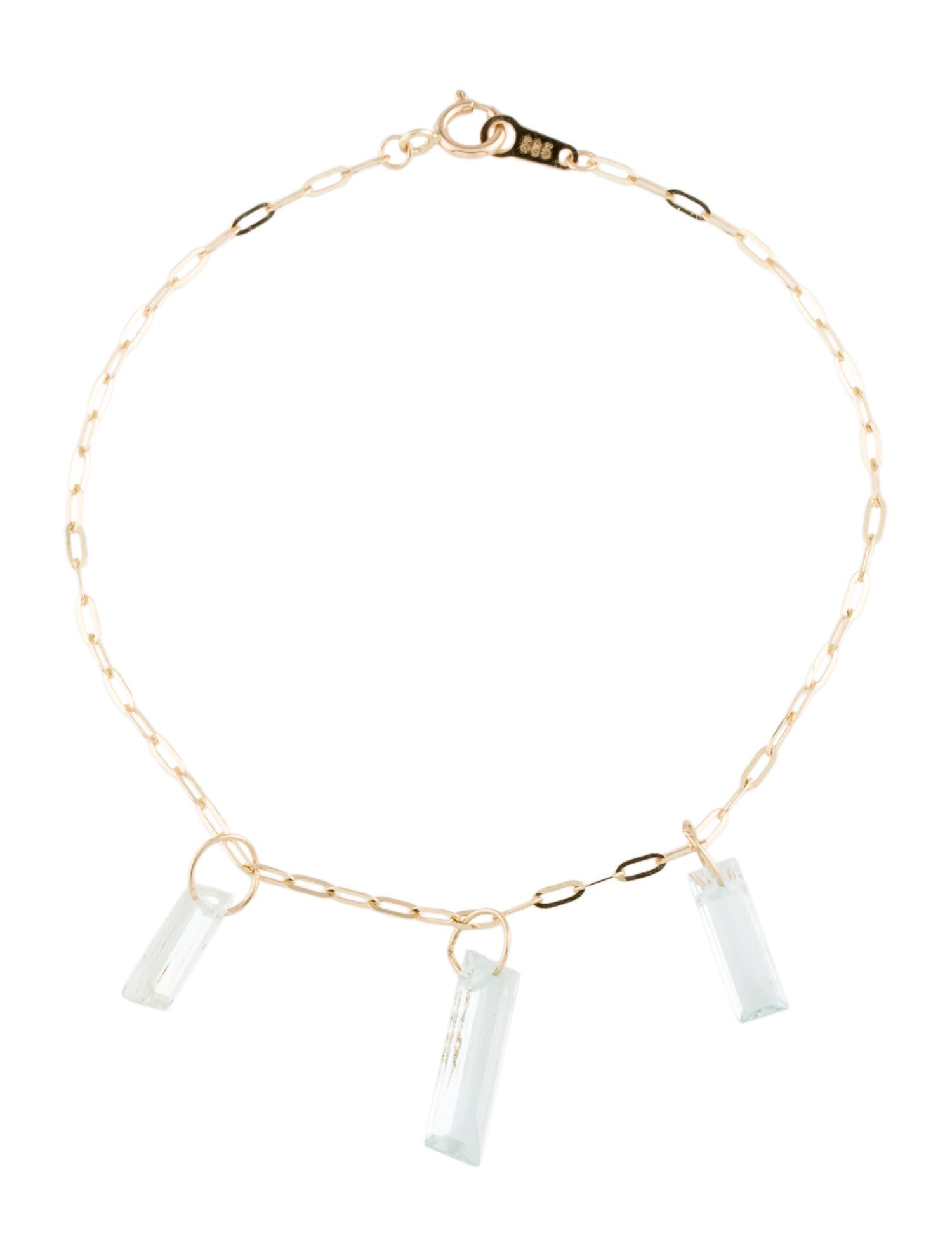 Bracelet 14K Aquamarine Link Necklace
