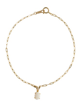 Bracelet 14K Diamond & Opal Charm Bracelet