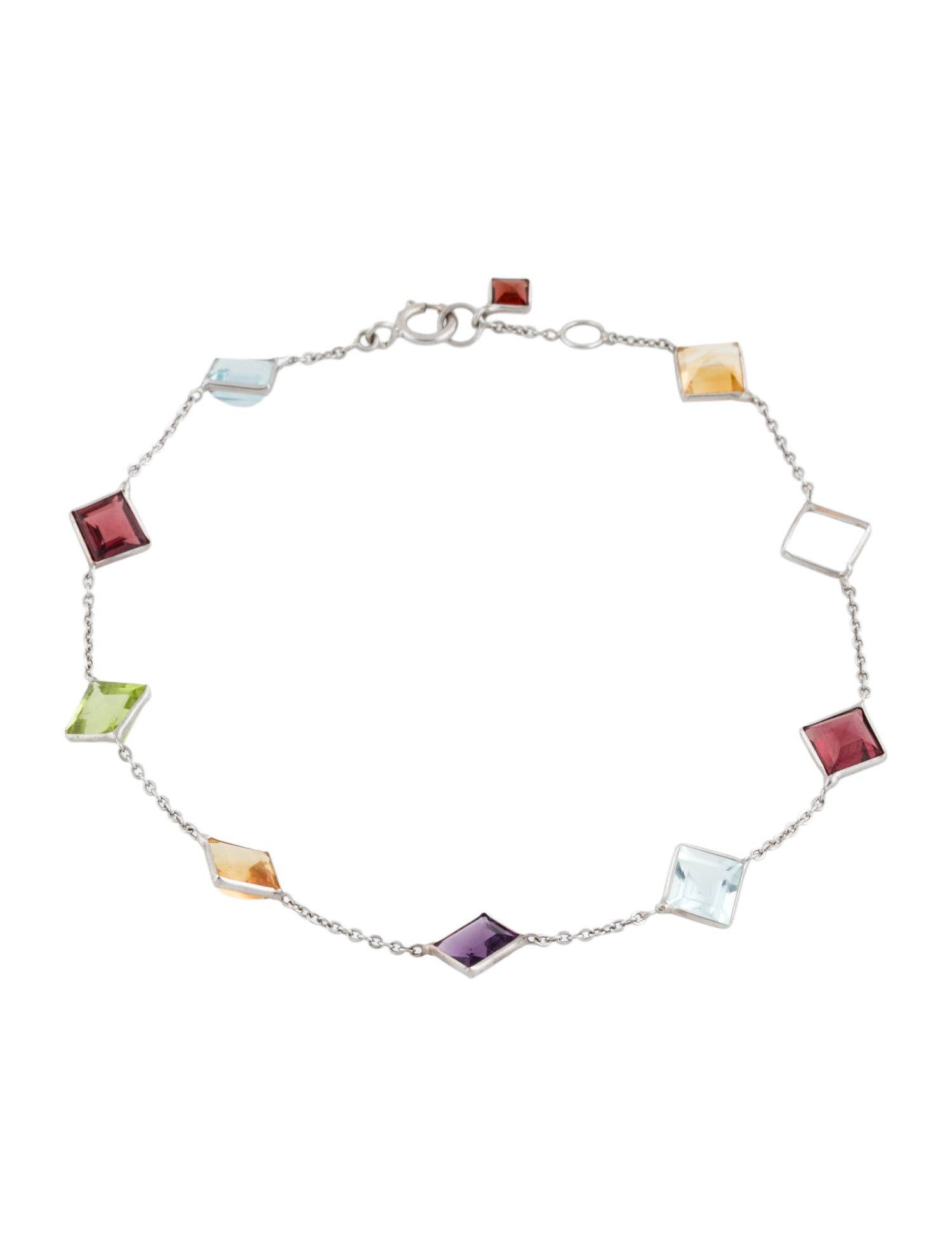 Bracelet 14K Multi-Gemstone Link