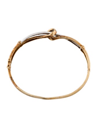 Bracelet 10K Diamond Swirl Hinged Bangle