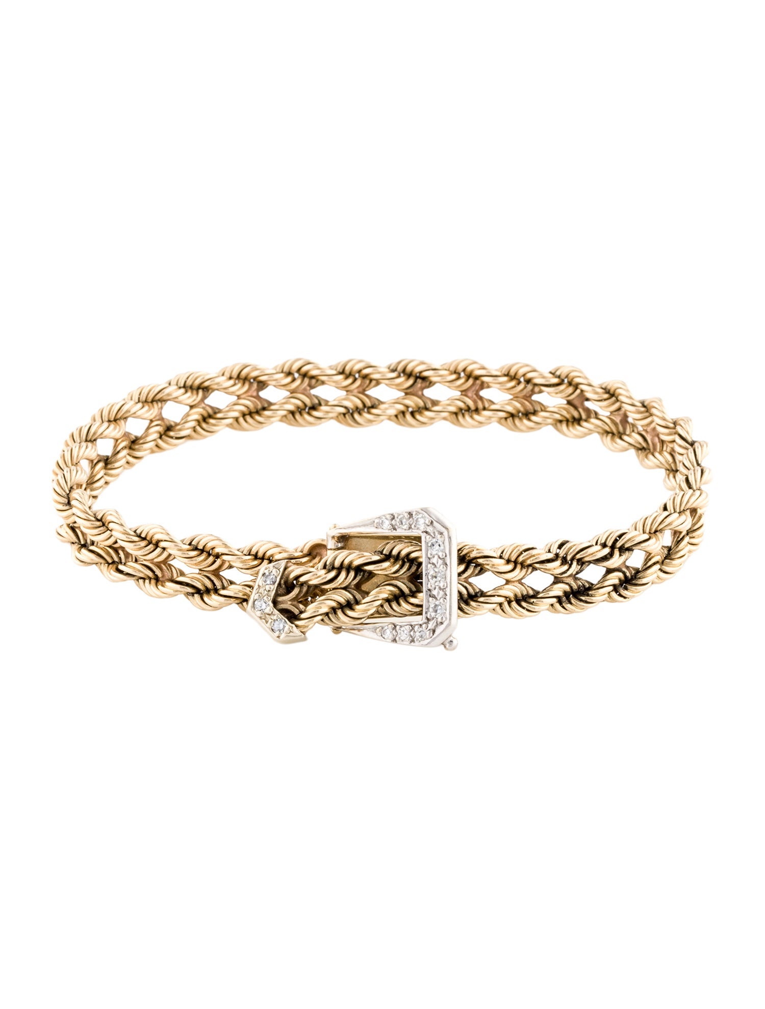 Bracelet 14K Diamond Buckle Wrap Bracelet