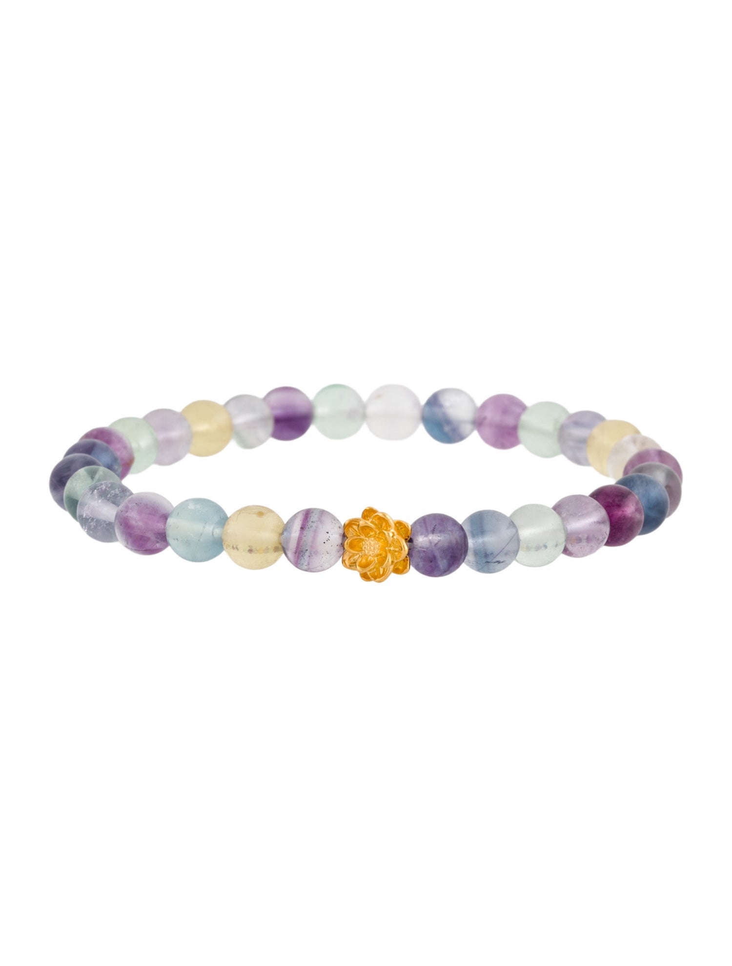 Bracelet 24K Fluorite Bead Strand