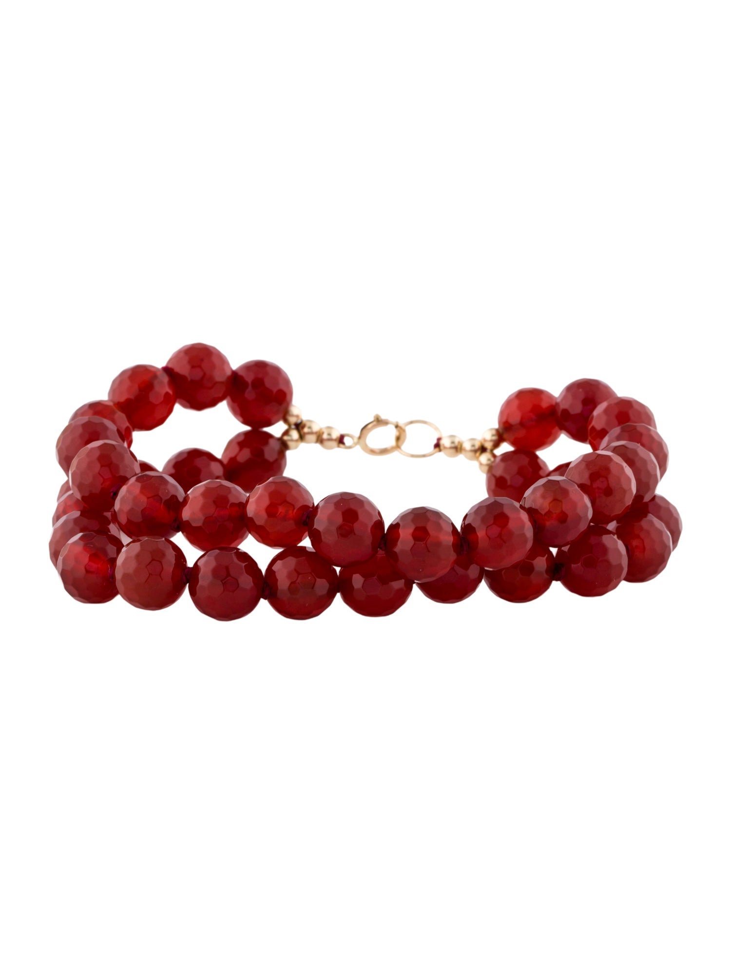 Bracelet 14K Carnelian Double Strand Bead Bracelet
