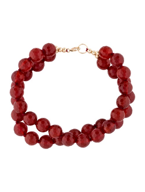 Bracelet 14K Carnelian Double Strand Bead Bracelet