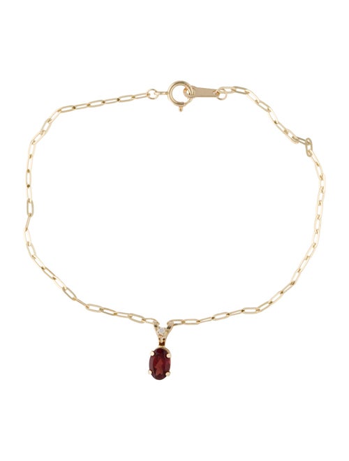 Bracelet 14K Garnet Charm Bracelet