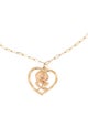 Bracelet 14K Heart & Rose Station Bracelet
