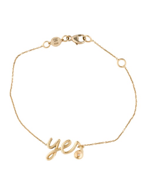 Bracelet 14K Diamond Yes Station Bracelet