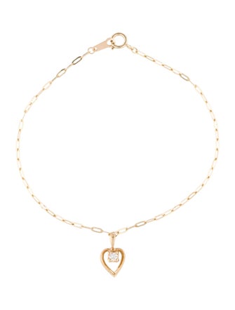 Bracelet 4K Diamond Heart Charm Bracelet