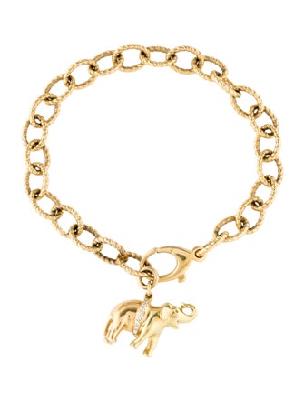 Bracelet 18K Diamond Elephant Charm Bracelet