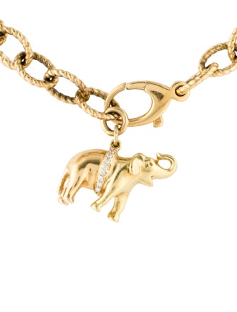 Bracelet 18K Diamond Elephant Charm Bracelet